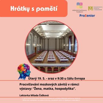 Procvičování mozkových závitů v rámci výstavy “Žena, matka, hospodyňka” s lektorkou Miladou Češkovou.